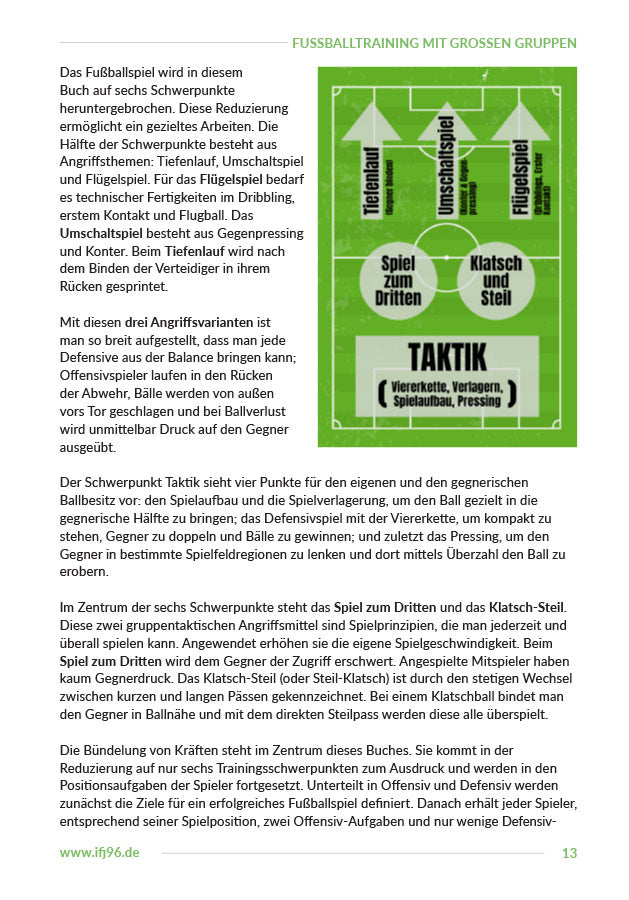 Das Schwerpunktprinzip - Fußballtraining mit großen Gruppen